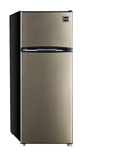 RCA RFR725 EFR749 2 Door Apartment Size Refrigerator with Freezer, 7.5 cu. ft, Platinum, Stainless
