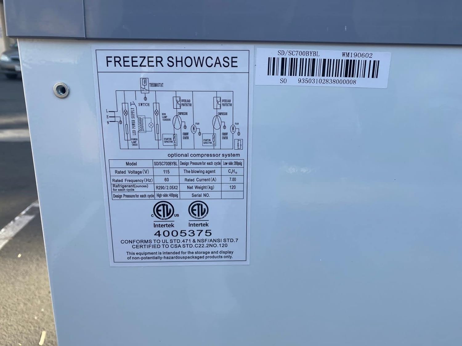 Chest Freezer for Supermarket Glass sliding Door 79" White Showcase Freezer Curve Display Top w/Storage Baskets - 25 Cu.Ft SDSC700