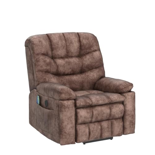 CANMOV Large Power Lift Recliner Chairs with Massage and Heat for Elderly, Heavy Duty and Safety Motion Reclining Mechanism Electric Wide Recliners with USB Ports, 2 Concealed Cup Holders, Dark Grey