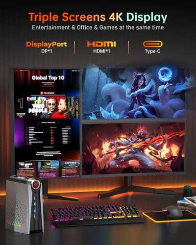 ACEMAGICIAN Kron Mini K1 Mini PC, Ryzen 7 5700U, 32GB DDR4 1TB NVMe SSD Mini Computers, Small Light Gaming PC 4K@60Hz Triple Display, Mini Desktop WiFi6 | Bluetooth 5.2 | Dual Channel | Auto Power On