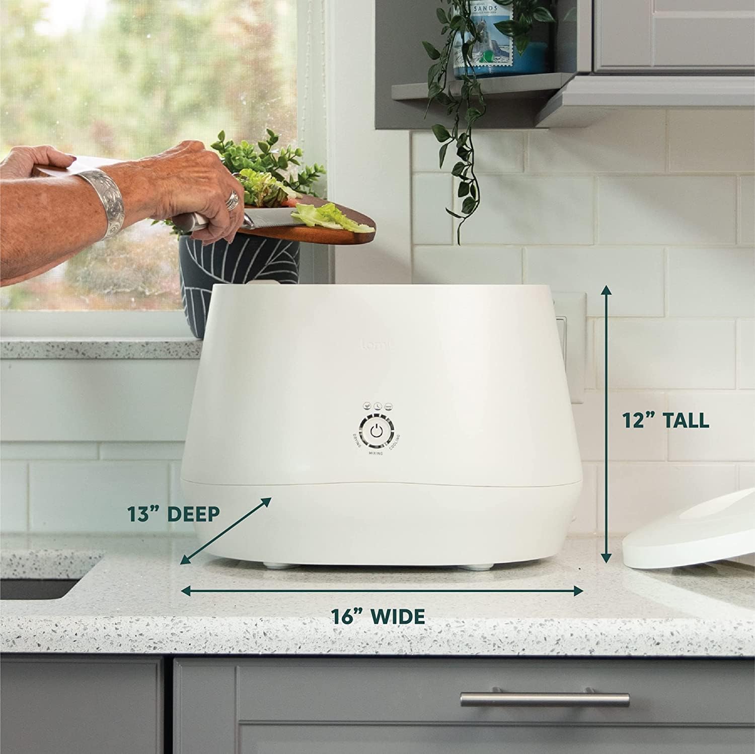 Lomi 1 | Kitchen Composter, 3L, World’s First Smart Waste Home Food Upcycler, Turn Waste into Natural Fertilizer with a Single Button, Indoor Compost, Electric Kitchen Food Recycler (45 Cycles)