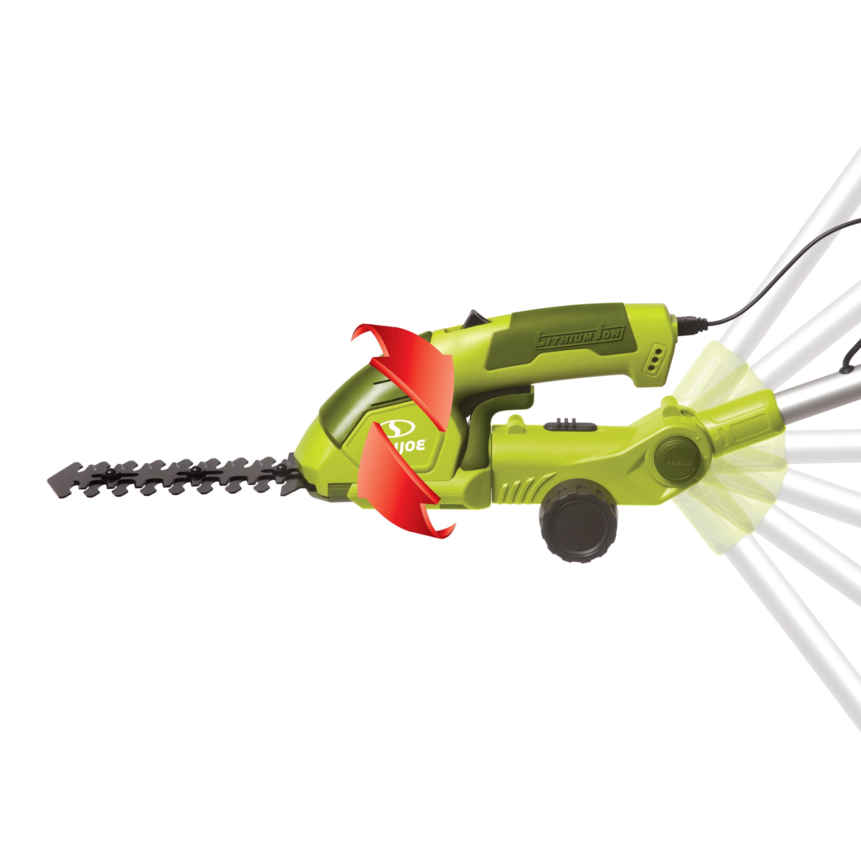 Sun Joe 2-in-1 Cordless Telescoping Grass Shear + Hedge Trimmer, 7.2-Volt - Curated Treasures Market