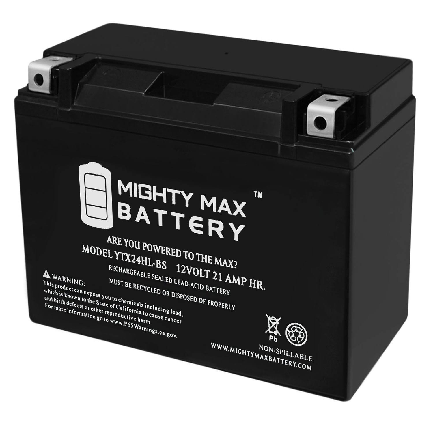 Mighty Max Ytx24hl-bs - 12V 21ah 350cca - Sealed Lead Acid Battery