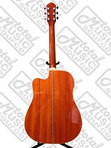 Oscar Schmidt Og2cefys Flame Yellow Sunburst Dreadnought Guitar
