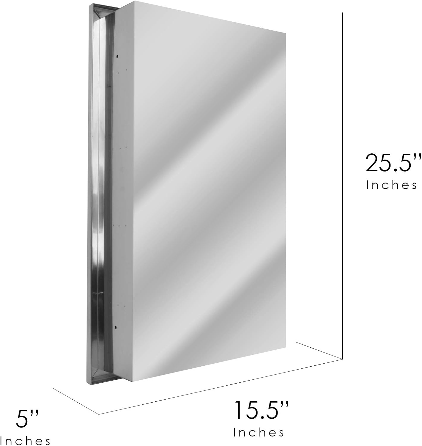 Head West Recessed Medicine Cabinet Mirror with Beveled Edge - Brushed Nickel Bathroom Mirror with Storage, Adjustable Shelves and Stainless Steel - Small Medicine Cabinets for Bathroom Wall 16"x26"