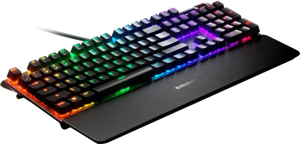 SteelSeries - Apex 5 Wired Gaming Hybrid Mechanical Blue Switch Keyboard with RGB Back Lighting - Black