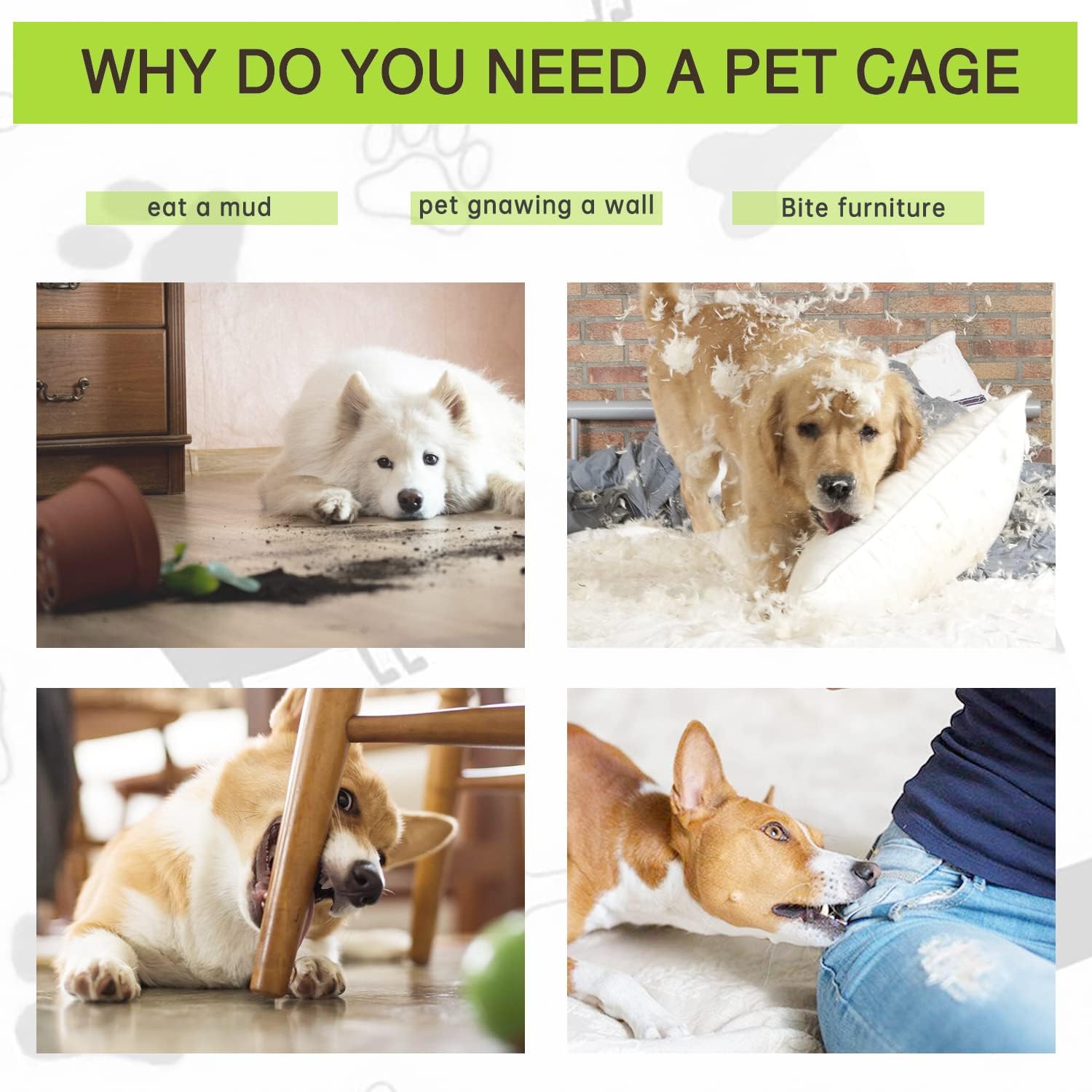 Dog Kennel Outdoor for Large Dog Heavy Duty Dog Fence Cage 8 X 4 X 6ft Metal Welded Wire Dog Pen with UV-Resistant Waterproof Roof