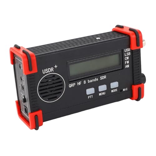 8 Band Short Transceiver, Portable USDX USDR HF QRP SDR Receiver SSB CW QRP Wireless Transceiver 100‑240V (US Plug)