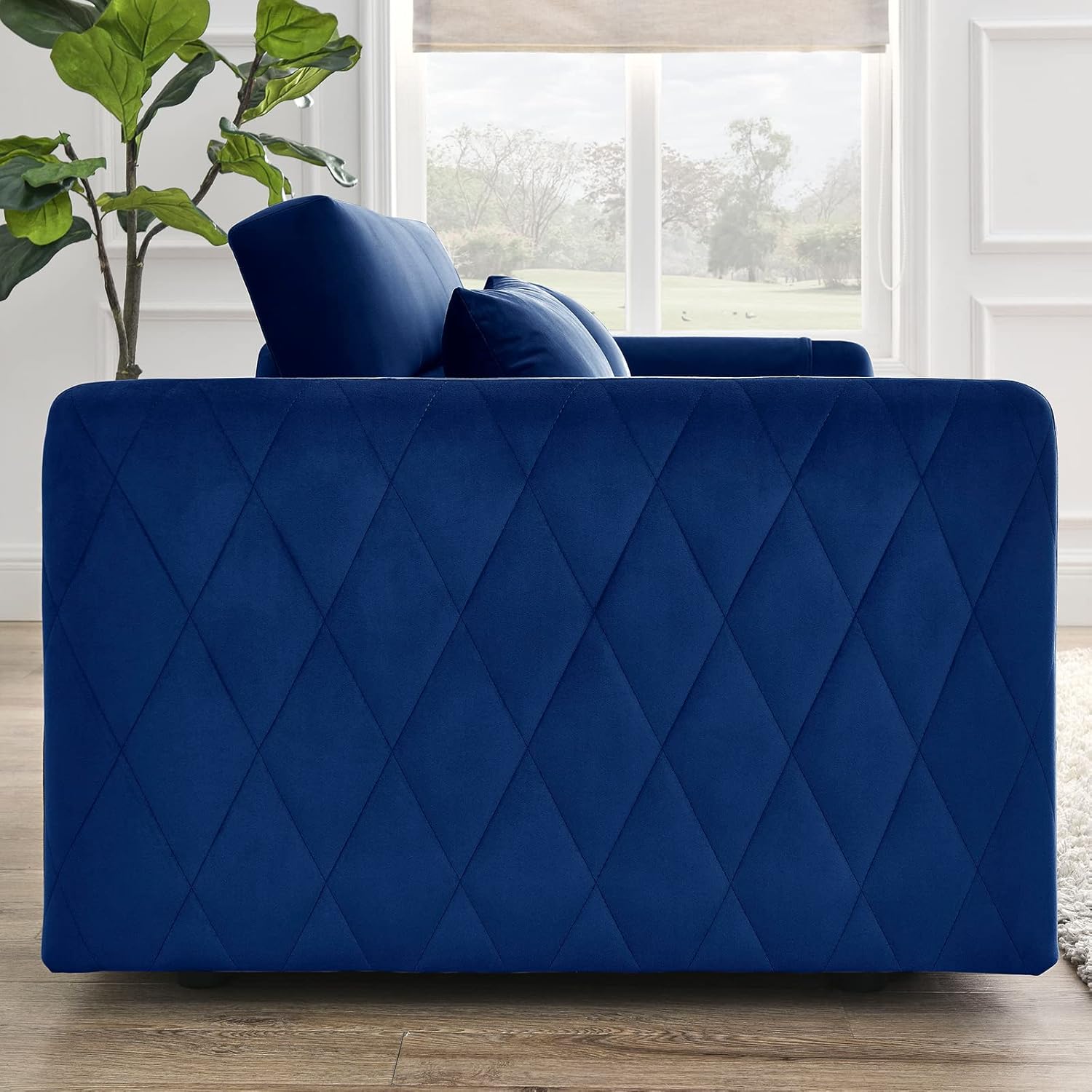 Ucloveria Sleeper Sofa Couch w/Pull Out Bed, 55" Modern Velvet Convertible Sleeper Sofa Bed, Small Love seat Sofa Bed w/Pillows & Side Pockets for Small Space, Living Room, Apartment