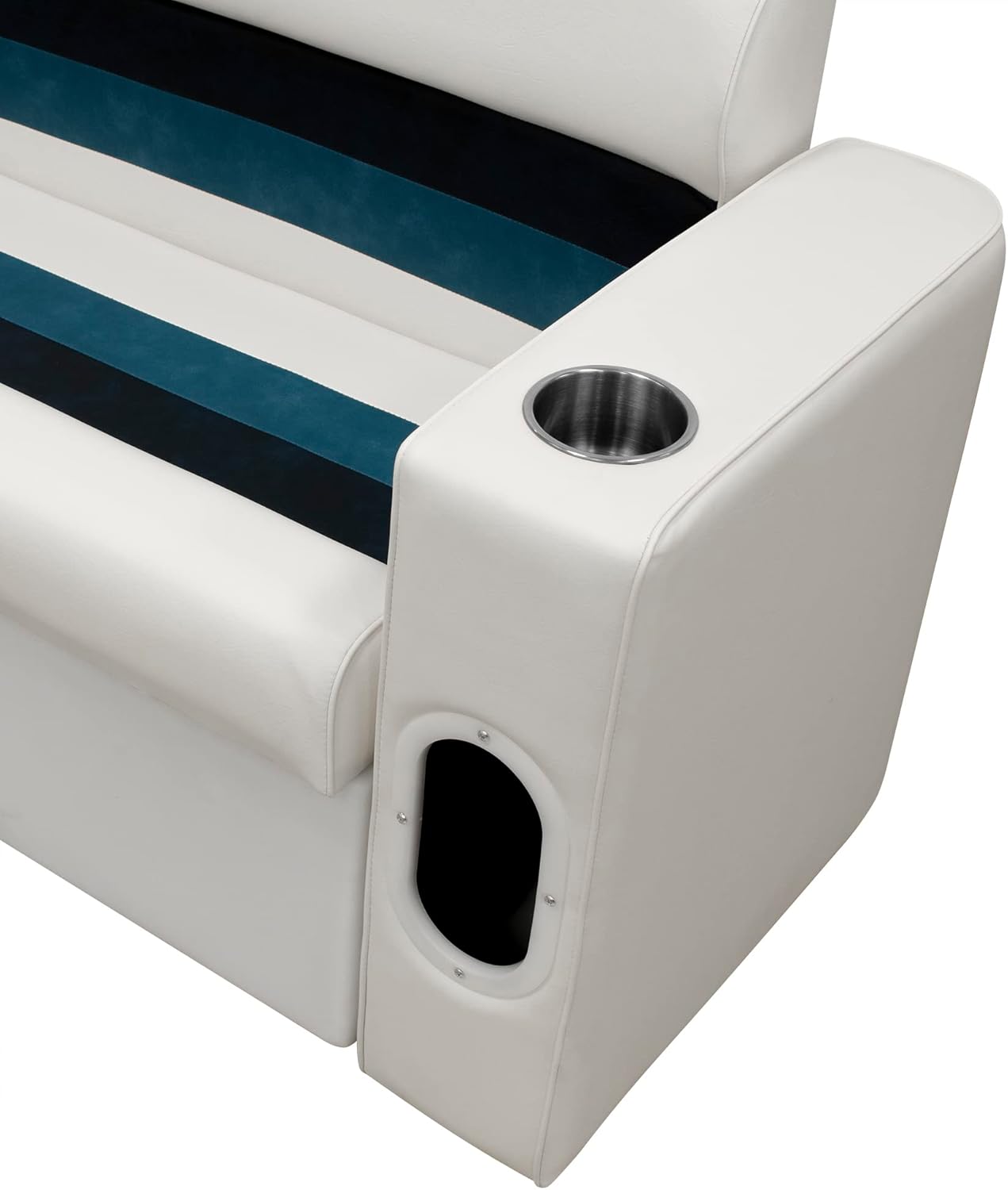 Wise 8WD100-1B 37" Pontoon Bench Seat Base Only, 8WD110 Left Arm Rest, White