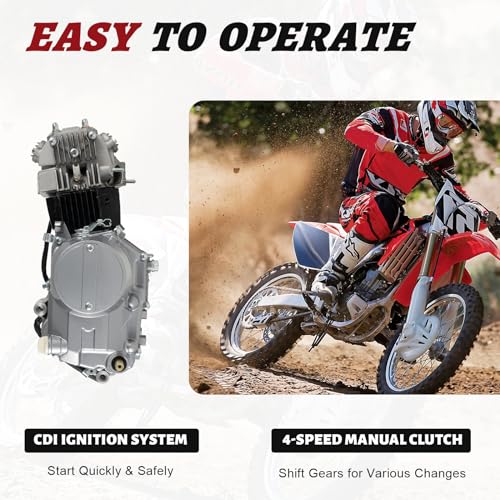 140CC Single Cylinder Engine Motor, 4-Stroke Engine Motor Set, Racing Engine Motor Complete Engine, Motorcycle Go Kart Engine, Horizontal Engine for HONDA CRF50/CRF70/XR50/XR70/Z50/CT70