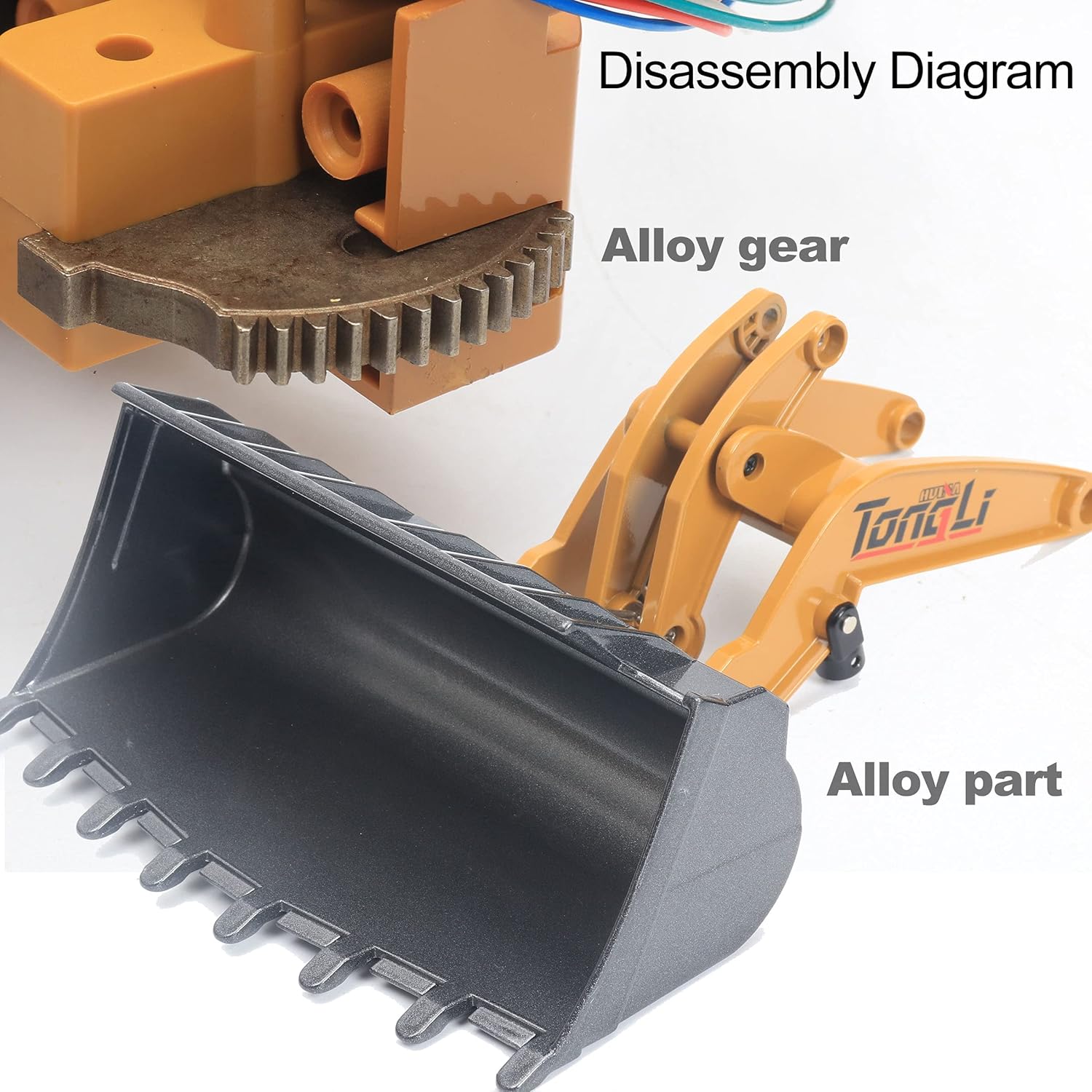 huina rc Bulldozer for Adults 1583 rc Dozer for Adults Metal rc Excavator rc Construction Equipment huina Loader Front Loader Remote Control 2 Battery Remote Control Construction Vehicles