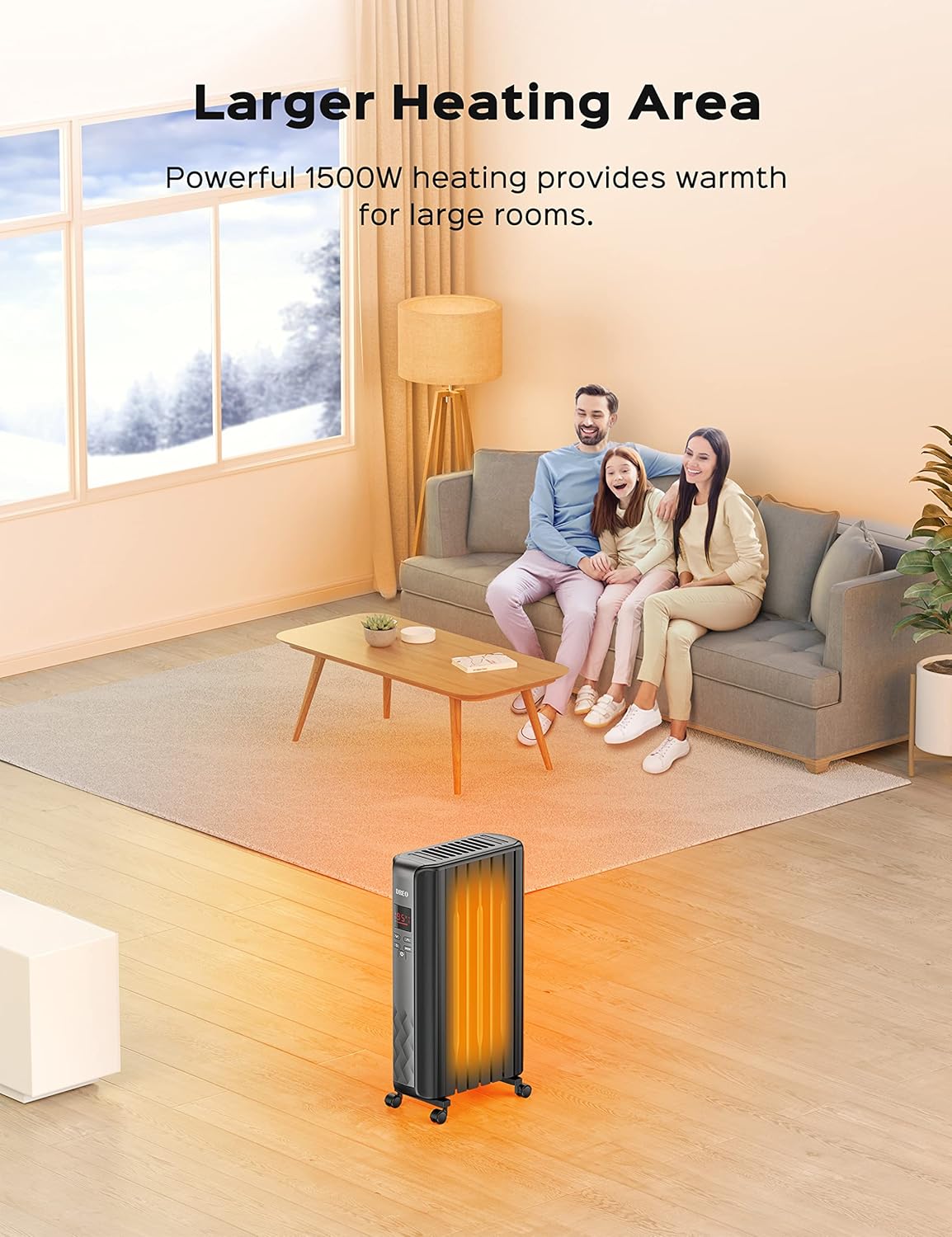 Dreo Radiator Heater, 1500W Portable Space Oil Filled with Remote Control & Radiator Heater, Upgrade 1500W Electric Portable Space Oil Filled Heater with Remote Control