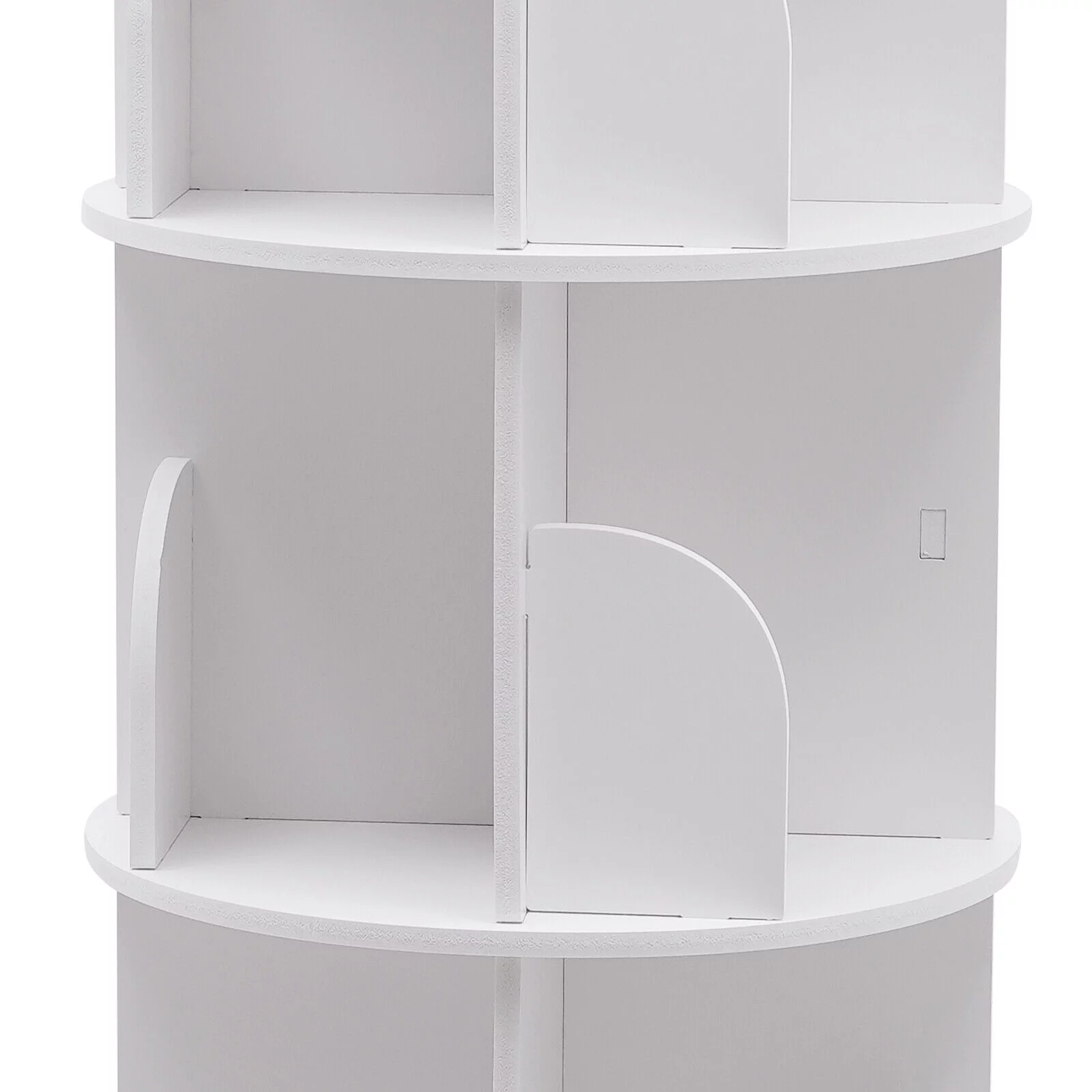 Miumaeov Rotating Bookshelf White Small Corner Bookshelf 360° Display Floor Standing Bookcase Storage Rack Stackable for Home Bedroom Living Room Office