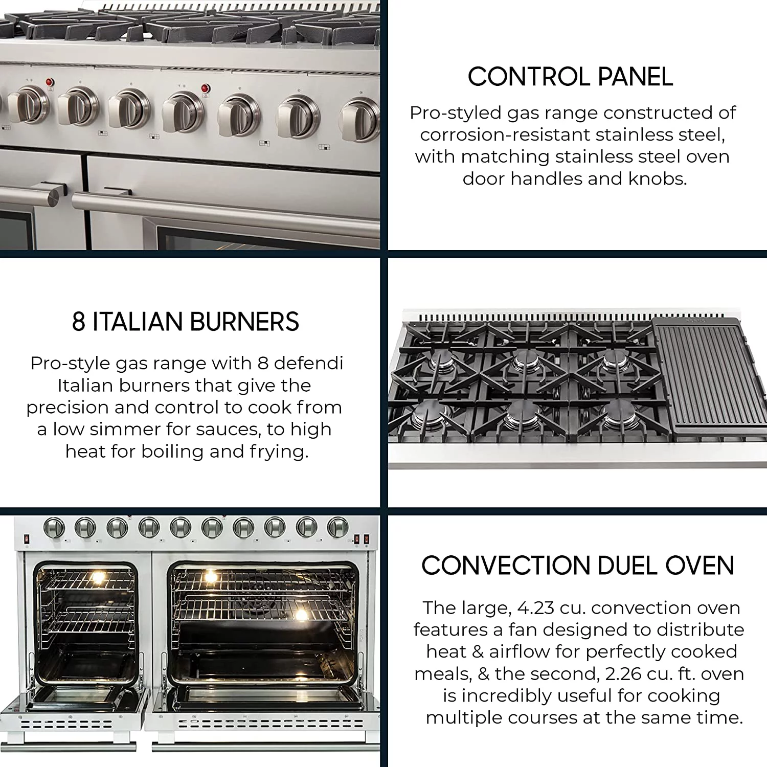 Galiano - Gold Professional 48" Freestanding Gas Range