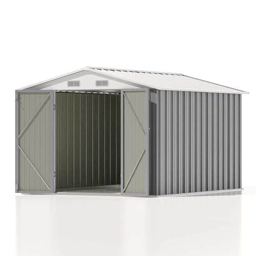 Patiowell 3 x 3 FT Outdoor Storage Shed,Small Garden Tool Storage Shed with Sloping Roof and Single Lockable Door, Outdoor Shed for Backyard Garden Patio Lawn, Grey