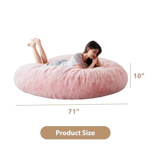 BYBYME 3 in 1 Bean Bag Chairs, Bean Bag Bed for Adults High-Density Foam Filling, Convertible Sofa Bed Faux Fur, Giant Bean Bag Chairs for Adults