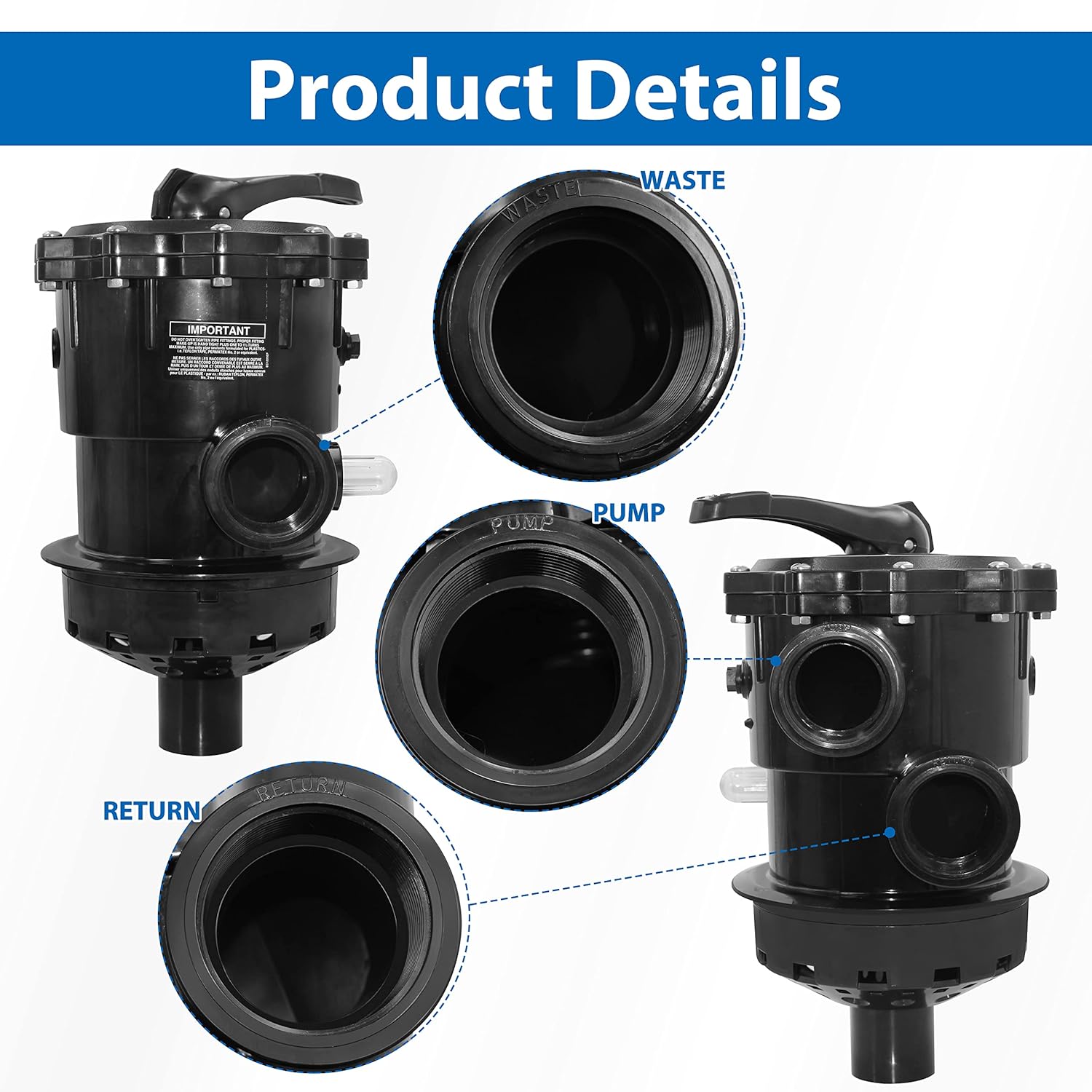 SP071621 Top-Mount Control Valve Replacement for Hayward Pro Series Sand Filter S310T2, S270T2, S310T2, S360T2