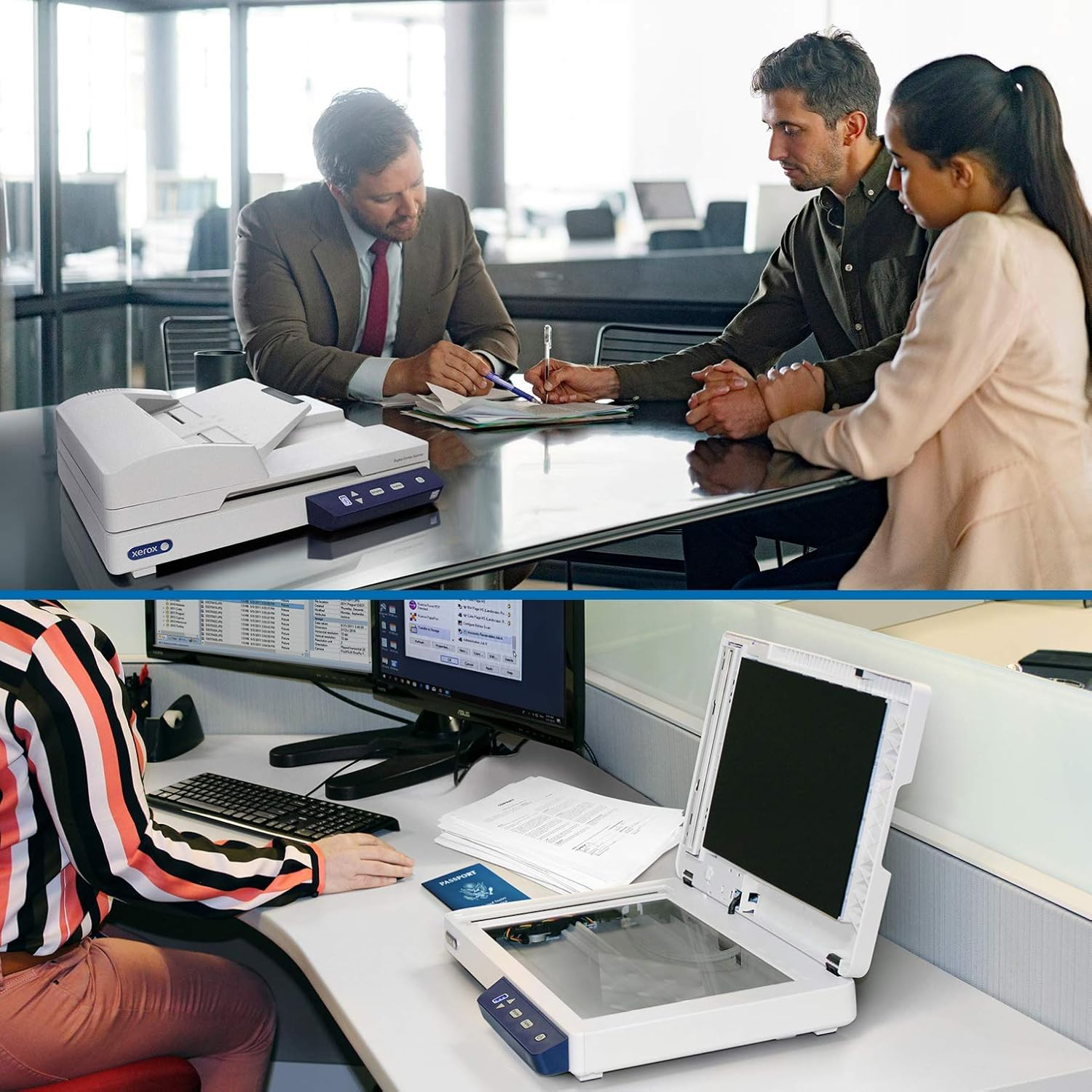 Xerox XD-COMBO Duplex Combo Flatbed Document Scanner for PC and Mac, Automatic Document Feeder (ADF)