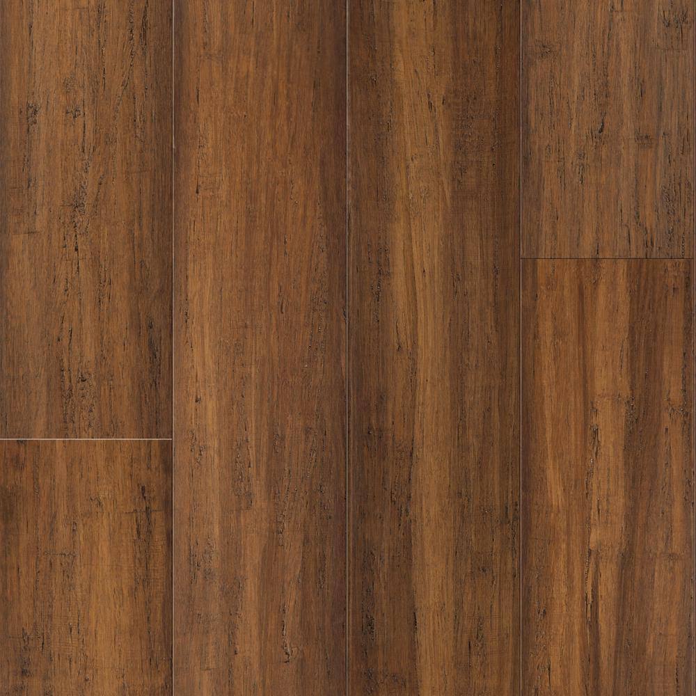 Cali Bamboo Fossilized 5-1/8-in Wide x 9/16-in Thick Bamboo Bourbon Barrel Distressed Solid Hardwood Flooring (25.6-sq ft) in Br