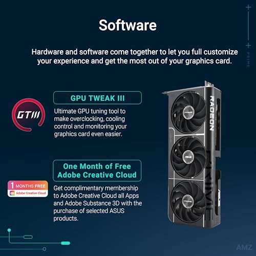ASUS Prime Radeon™ RX 9070 XT OC Edition Graphics Card (PCIe 5.0, HDMI/DP 2.1, 2.5-Slot Design, axial-tech Fans, Dual Ball Fan Bearings, Dual BIOS, GPU Guard)