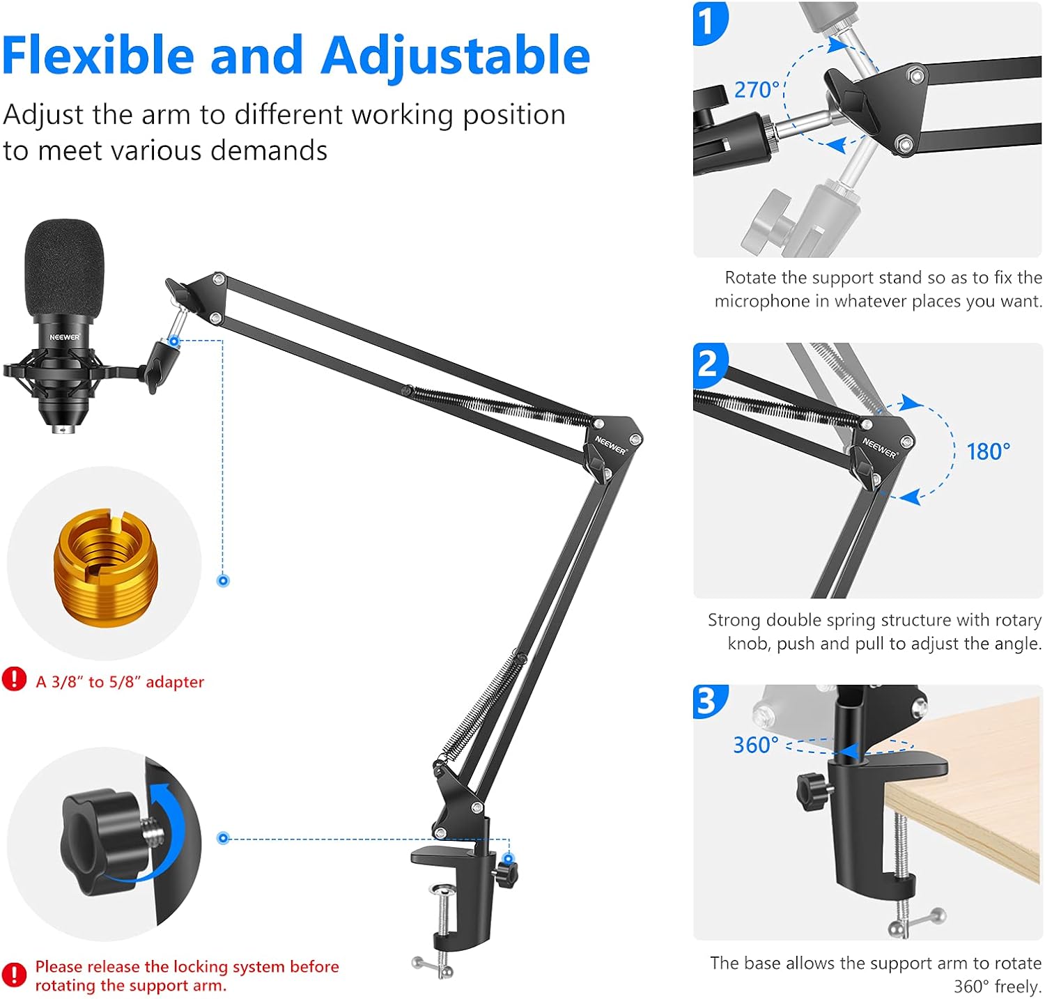 Neewer USB Microphone Kit, Plug & Play 192kHz/24-Bit Supercardioid Condenser Mic with Boom Arm and Shock Mount for YouTube Vlogging, Gaming, Podcasting, and Zoom Calls, NW-8000-USB, Black Pack of 2