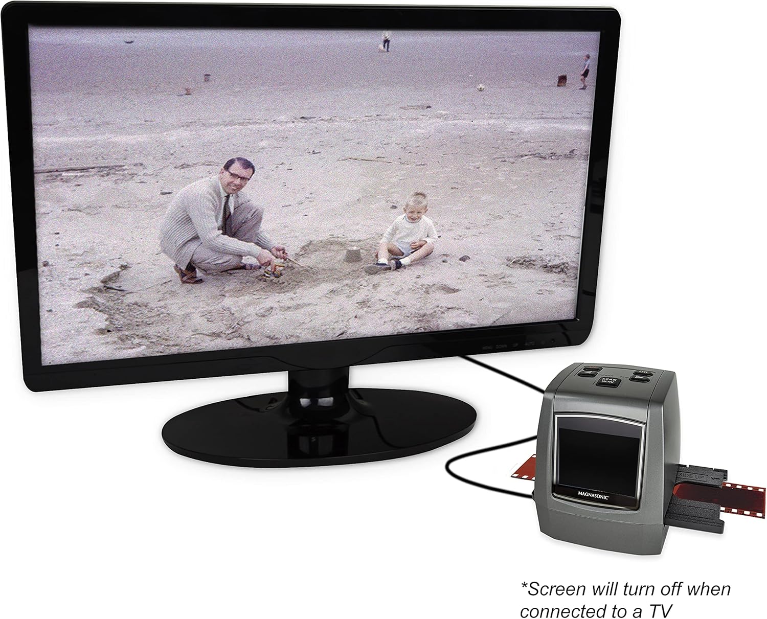 Magnasonic All-in-One High Resolution 22MP Film Scanner, Converts 35mm/126KPK/110/Super 8 Films, Slides, Negatives into Digital Photos, Vibrant 2.4 LCD Screen, Impressive 128MB Built-in Memory