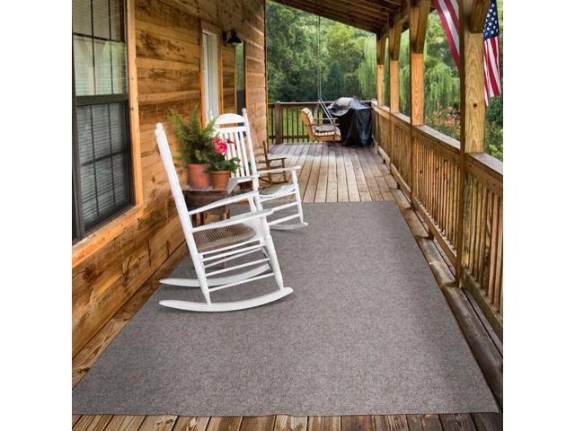 House, Home and More Indoor Outdoor Carpet with Rubber Marine Backing - Brown - 6 Feet x 20 Feet