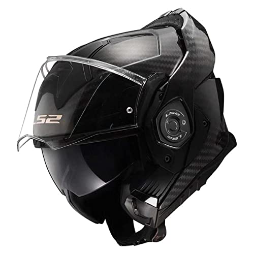 LS2 Helmets Advant X Carbon Fiber Modular Helmet with Integrated Cardo 4X Bluetooth (Matte Black - Small)