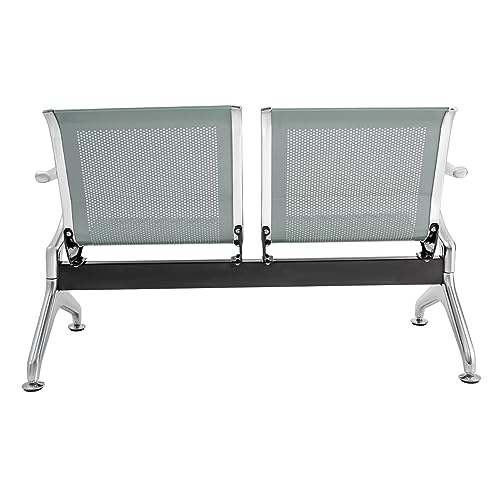 Waiting Room Chairs, 3 Seat Reception Chairs Airport Chair Guest Bench for Office Airport Lobby Hospital (Blue)
