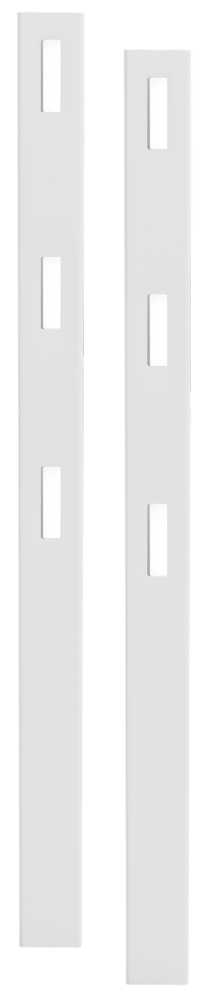 Gardenised Pack of 2, 3- Rail Line Posts with Cap, Traditional Outdoor Vinyl Ranch Garden Gate Fence Border Edging Animal Barrie