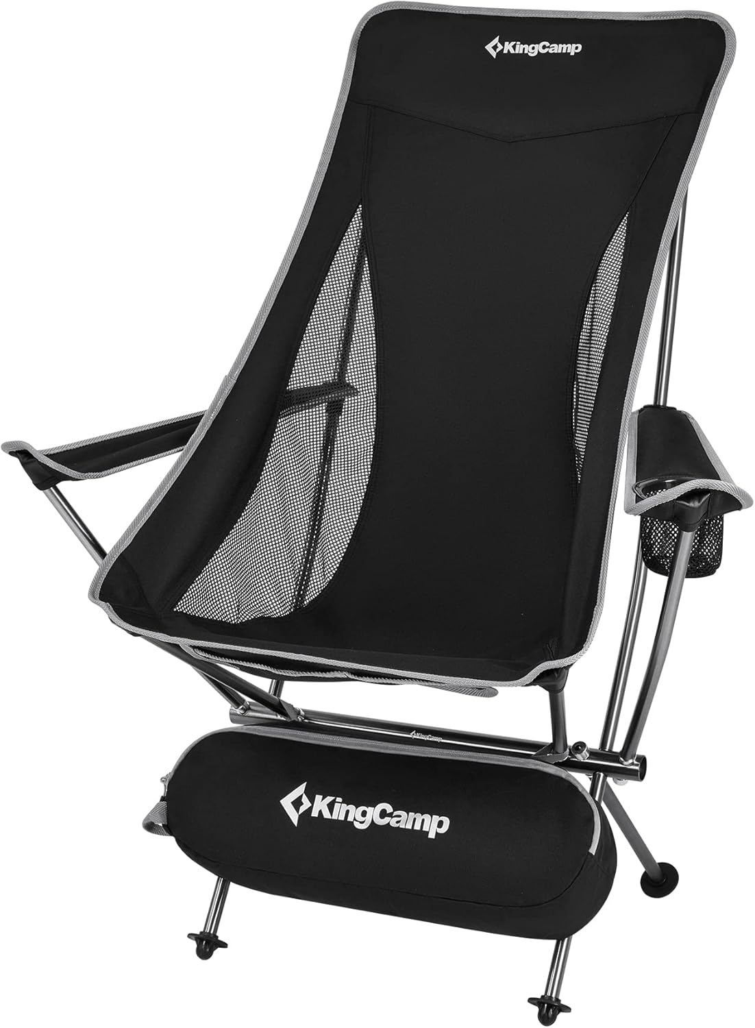 KingCamp Lightweight Portable Folding Camping Chairs Adults with Armrest, High Back Compact Camping Chair, All Aluminum Alloy Bracket, Ultralight Camp Chairs Adults-Carry Bag,Side Pocket,Headrest