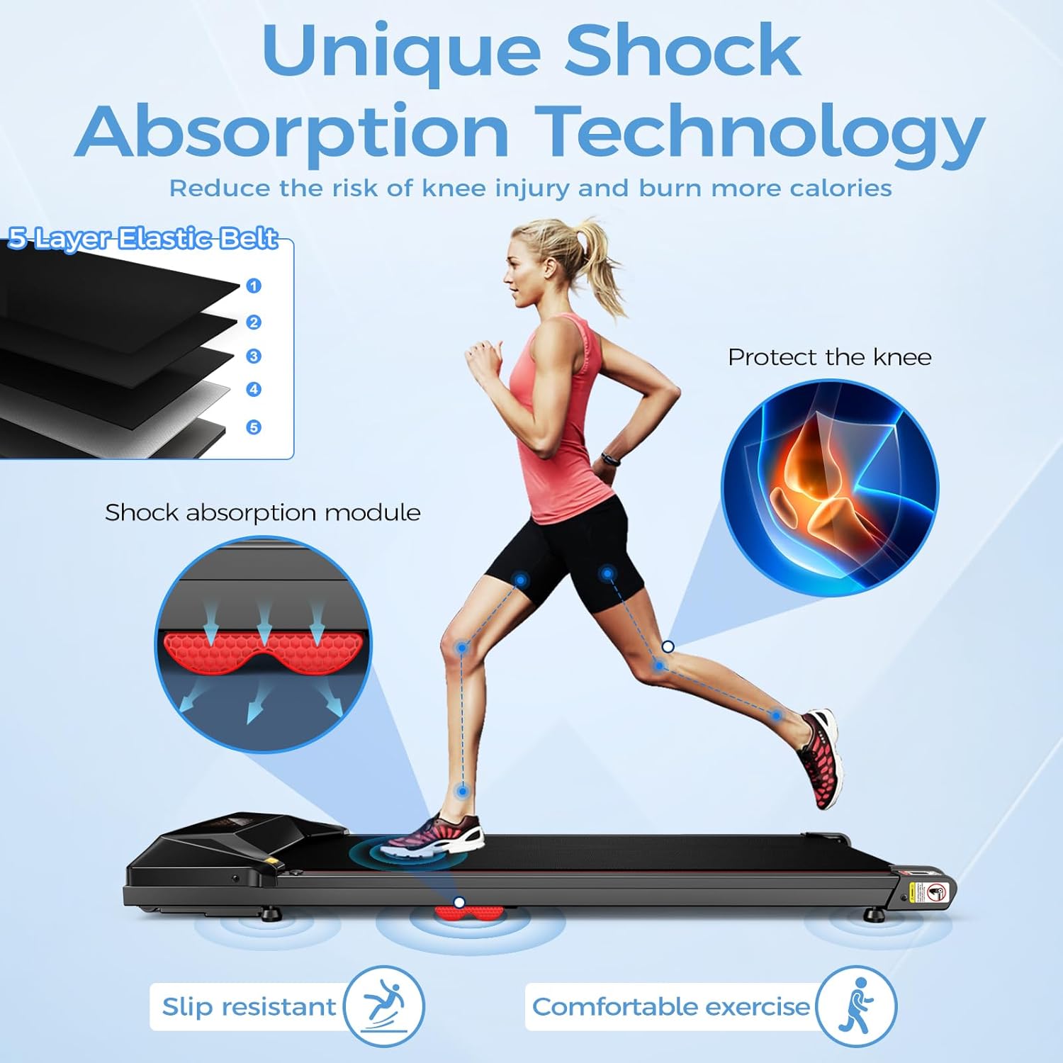 Walking Pad, Under Desk Treadmills for Home, 3 in 1 Portable Small Walking Pad, 320 lbs Capacity