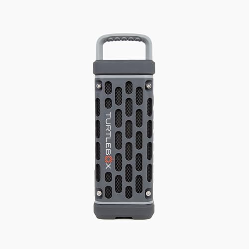 Turtlebox Ranger: Loud! Outdoor Portable Bluetooth 5.4 Speaker | Rugged, Waterproof, Ultra-Portable | Plays to 105db, Deep Bass, Shockproof, Unlimited Pairing for Full Stereo Experience, River Rock
