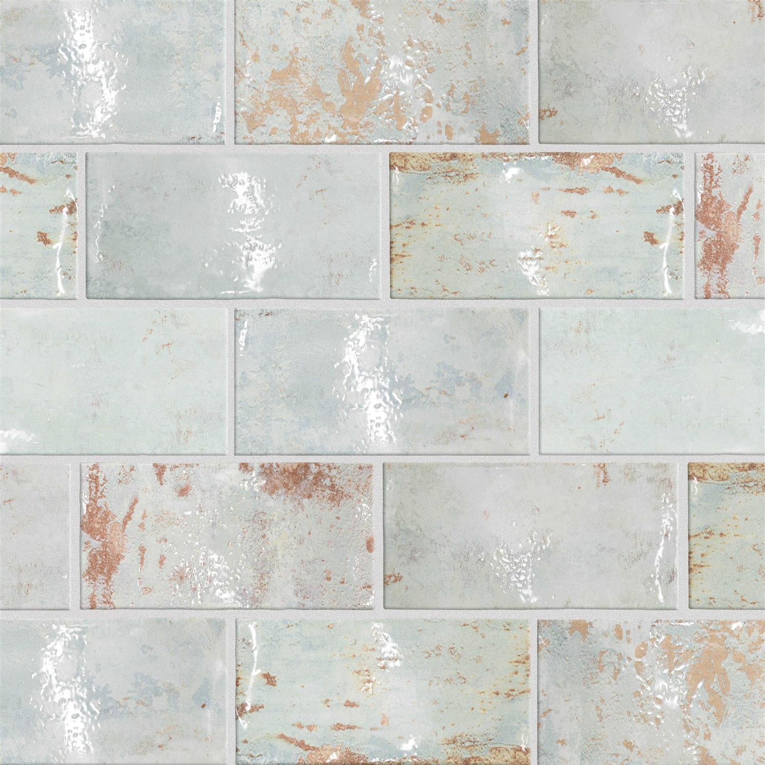 Merola Tile Biarritz Green 3 x 6 Ceramic Wall Tile