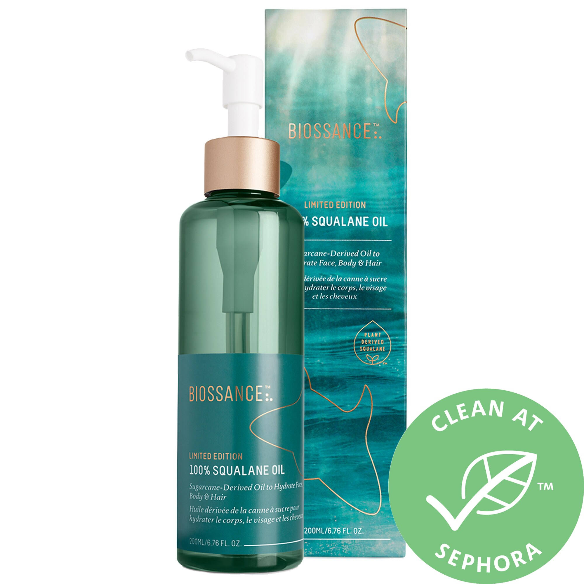 Biossance 100% Sugarcane Squalane Oil 6.76 oz/ 200 ml