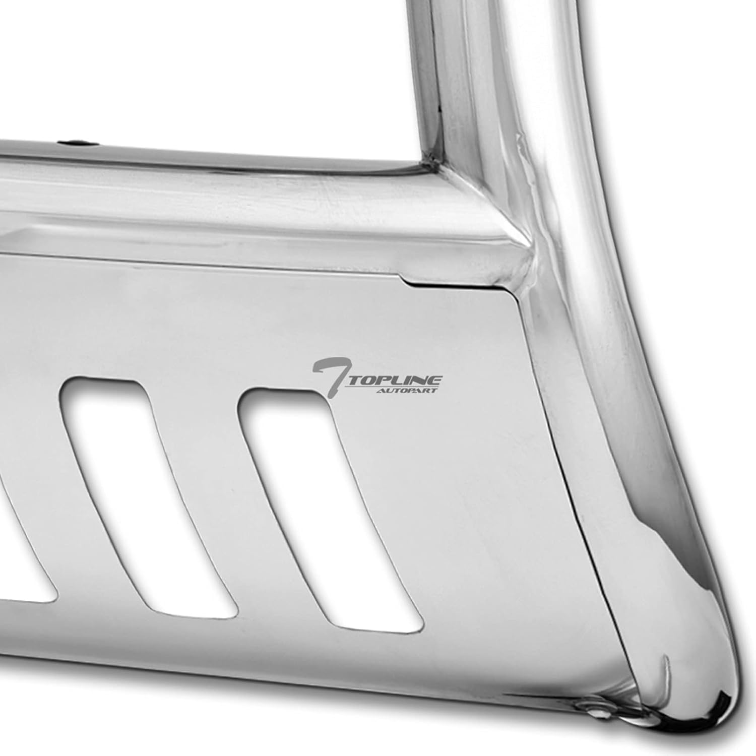 Polished Stainless Steel Bull Bar Brush Push Front Bumper Grill Grille Guard With Skid Plate Compatible With 10-23 Toyota 4Runner