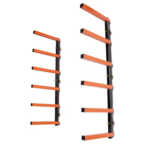 ECOTRIC 6 Pair of 6 Levels Shelf Lumber Rack Lumber Storage Rack Lumber Organizer Wood Organizer Steel Wall Mounted Max 600 Lb