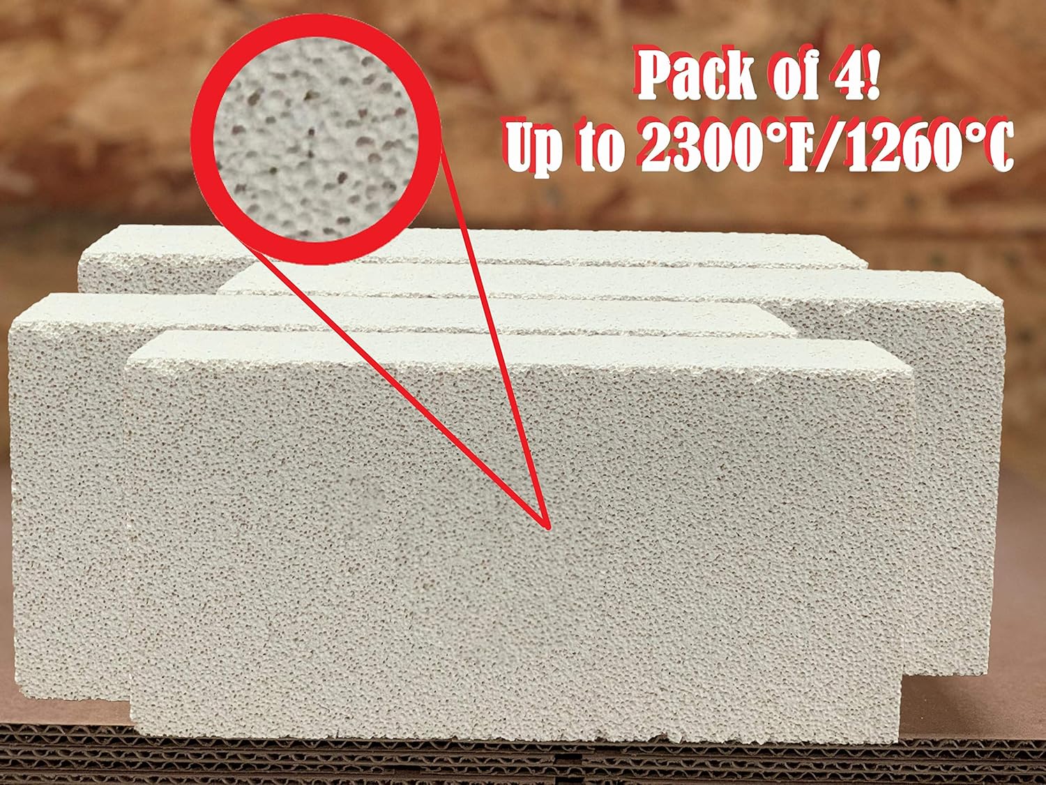 Executive Deals Insulating Fire Brick for Ovens, Kilns, Fireplaces, Forges -8 Piece Full Brick (9" x 4.5" x 2.5") 2300 Degree Fahrenheit/1260 Celsius