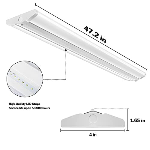 AntLux 110W 8FT LED Shop Lights Ultra Slim LED Wraparound, 12600LM, 5000K, 8 Foot Strip Light, Flush Mount Garage Office Warehouse Ceiling Lighting Fixture, 8 Foot Fluorescent Tube Replacement, 4 Pack