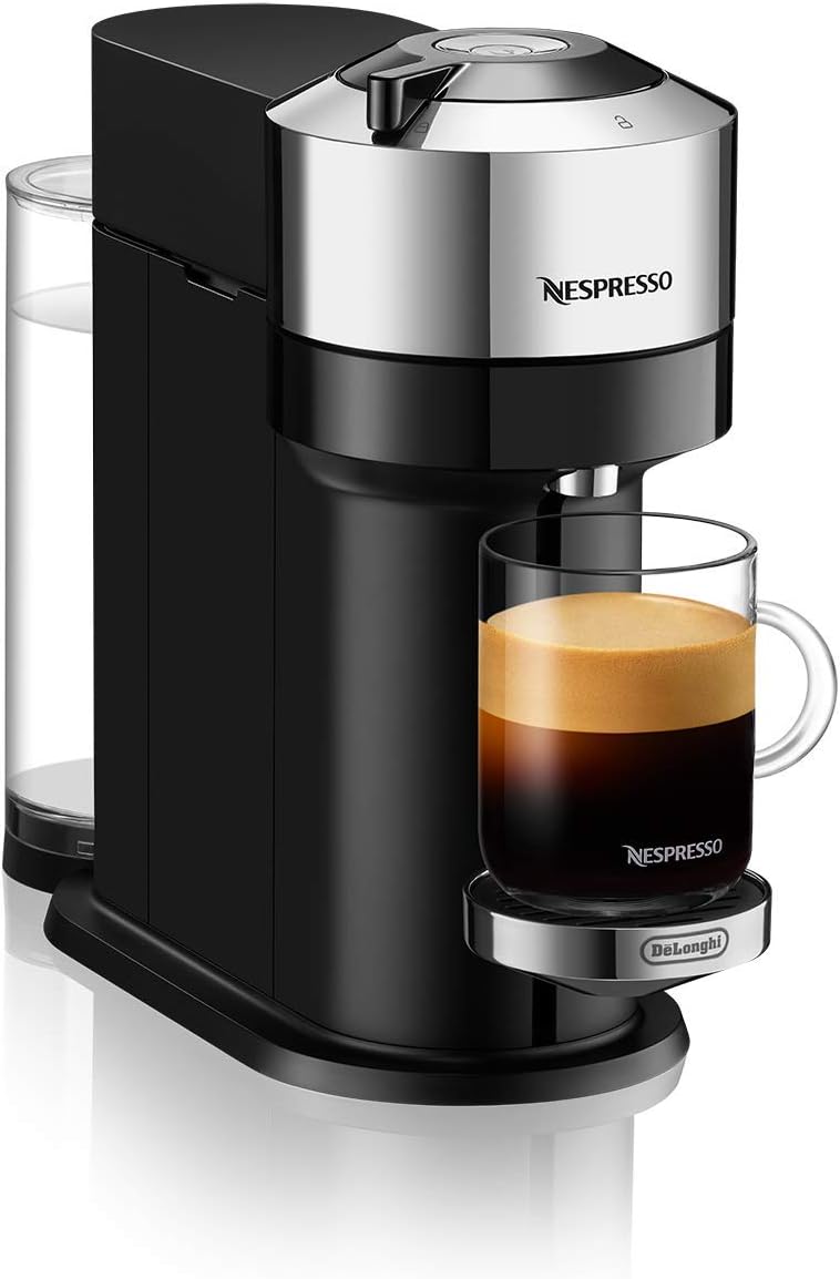 Nespresso Vertuo Next Premium Coffee and Espresso Machine by De'Longhi - Chrome