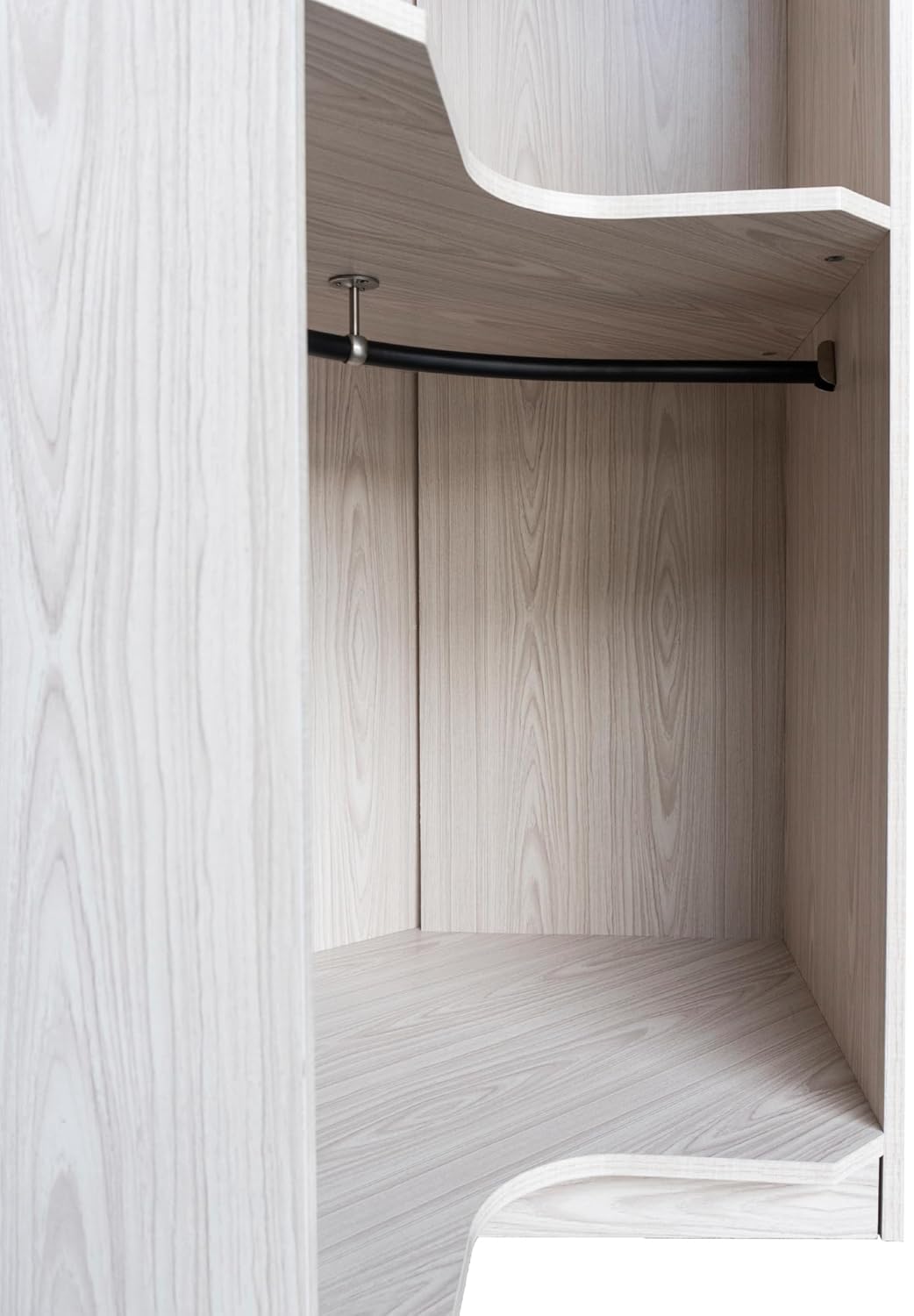 Corner Armoire Wardrobe Closet Cabinet with Hanging Rail, Freestanding Wooden ClosetCabinet for Bedroom,roperos para guardar ropa, 64" H, Natural