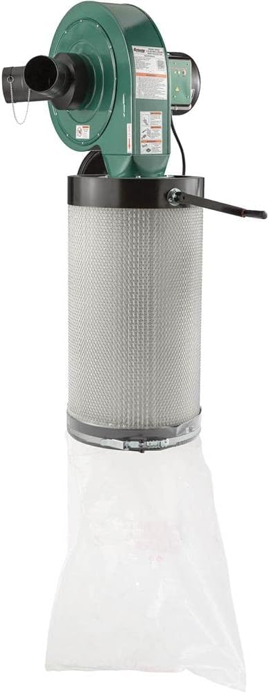 Grizzly Industrial G0944-1-1/2 HP Wall-Mount Dust Collector with Canister Filter