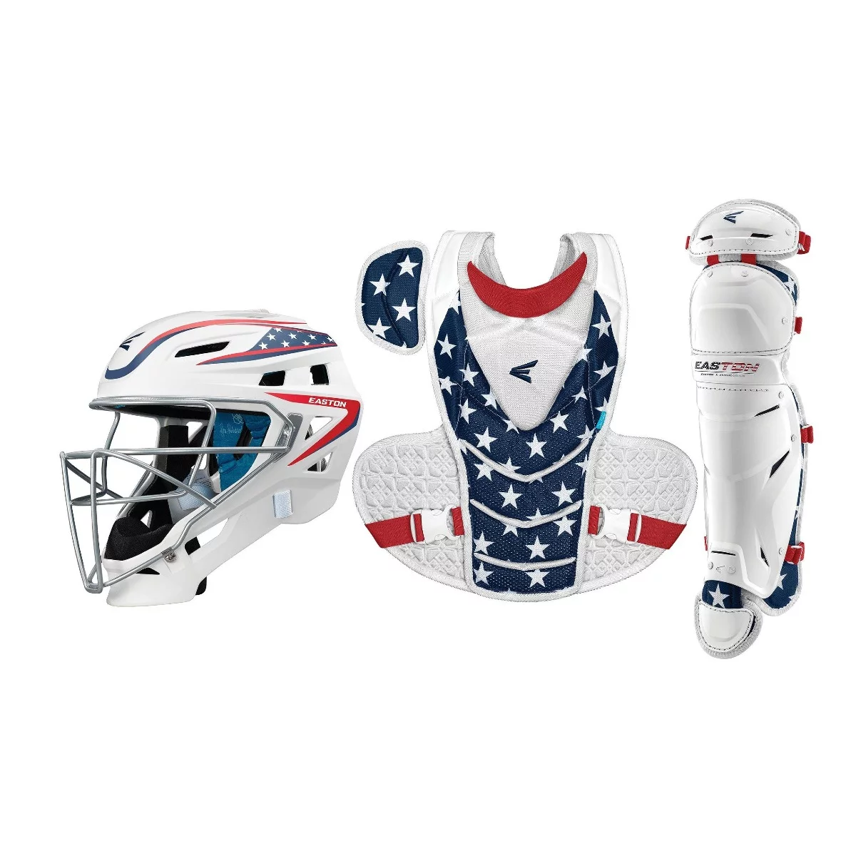 Easton Jen Schro The Very Best Fastpitch Softball Catchers Box Set, Medium, Stars & Stripes - Curated Treasures Market