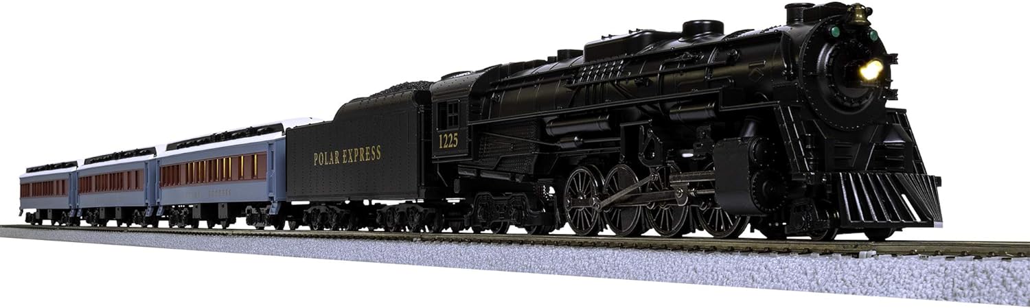 Lionel The Polar Express, Electric HO Gauge, Model Train Set w/ Remote and Bluetooth Capability + 4 Additional Pieces of 20" Radius Straight + 4 Radius Curve MagneLock Track