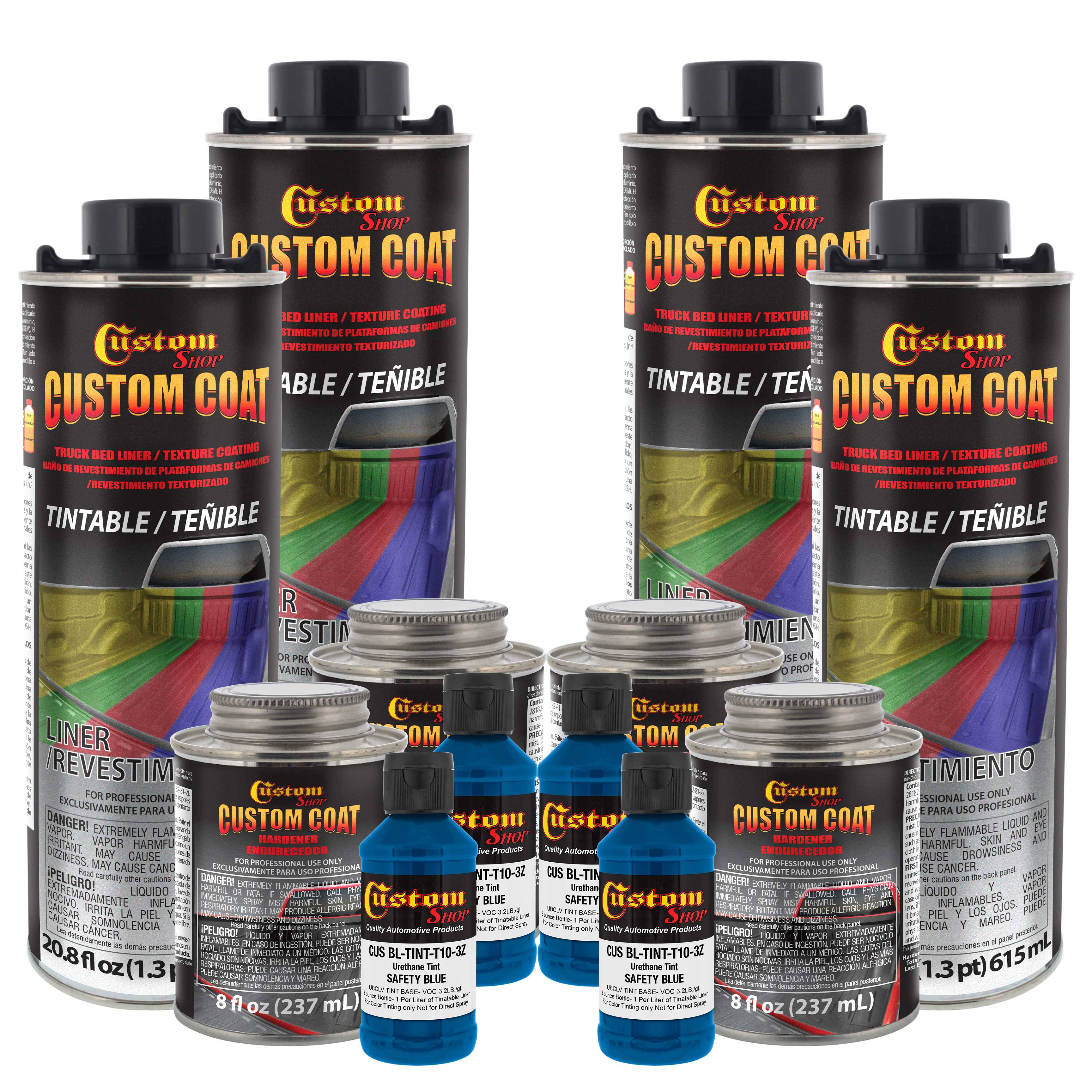 Custom Coat Safety Blue 4 Liter Urethane Spray-On Truck Bed Liner Kit