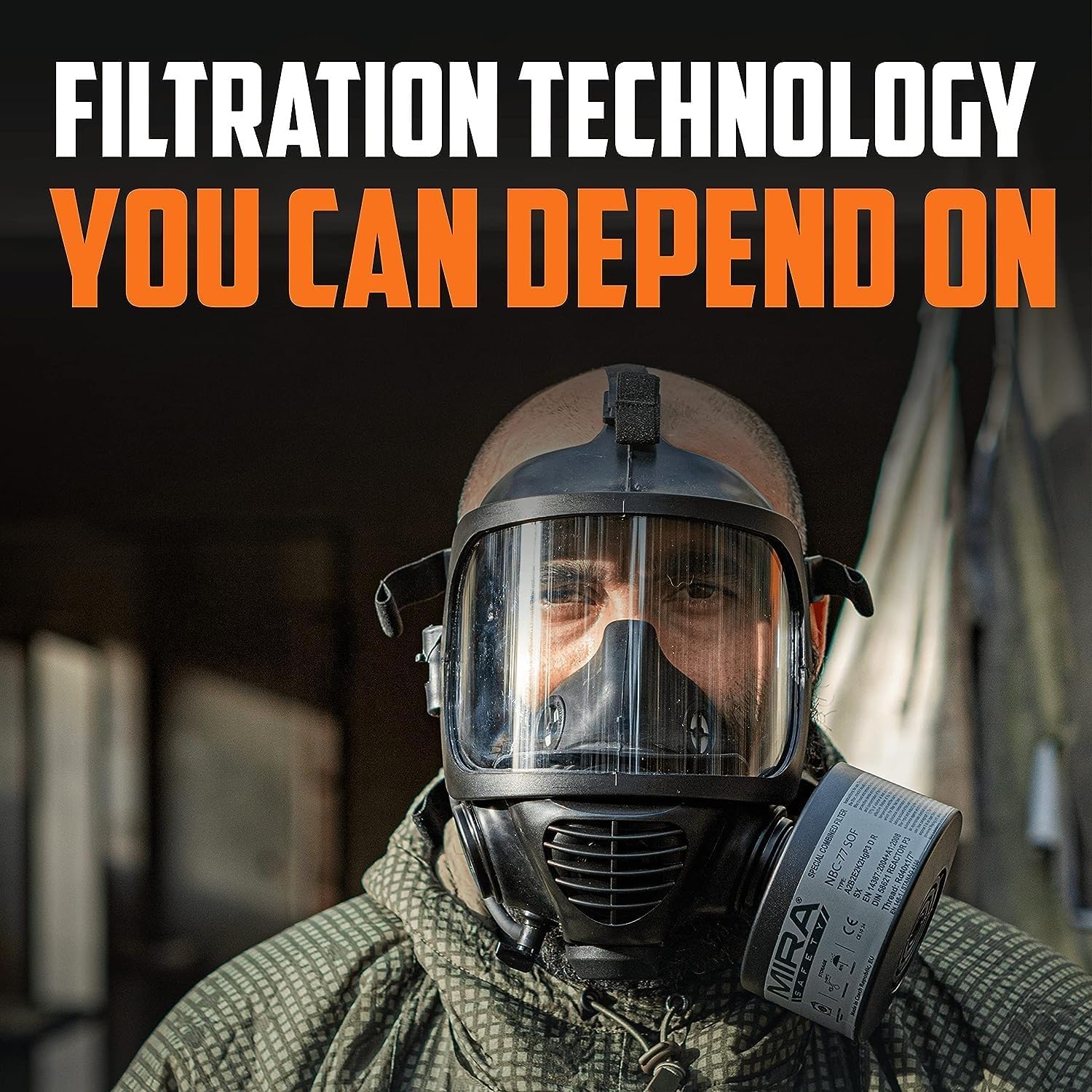 MIRA Safety CM-6M and (6) NBC-77 SOF - Single 40mm CBRN Gas Mask Filters