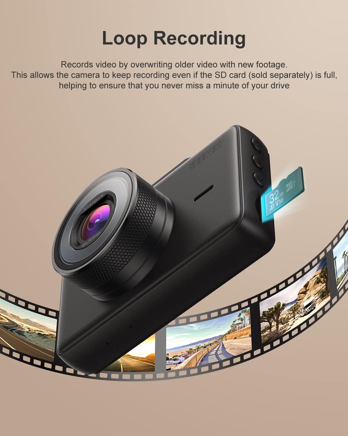iZEEKER Dash Cam 1080P Car Dash Camera, Super Night Vision Driving Recorder 3 Inch LCD Screen 170° Wide Angle, G-Sensor, Accident Record, Loop Recording Pack of 2
