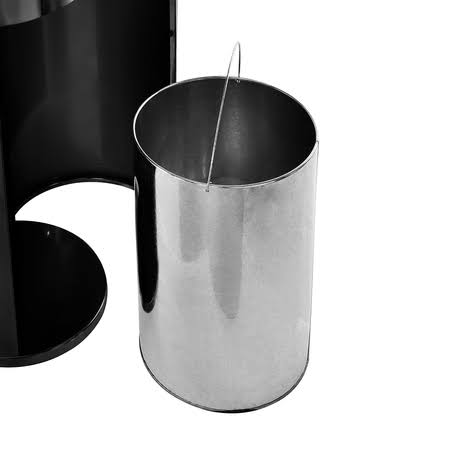 Alpine Industries 4777-BLK Floor Stand Gym Wipe Dispenser, with High Capacity Built-in Trash Can, Black