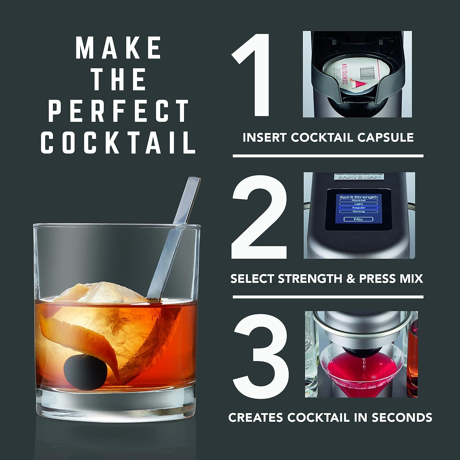 Bartesian Premium Cocktail Machine with The Classic Collection Cocktail Mixer Capsules Bundle